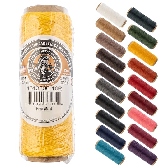 Gudebrod 0.015" 3 Ply Waxed Thread